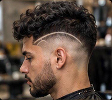 Peinado con diseño lateral